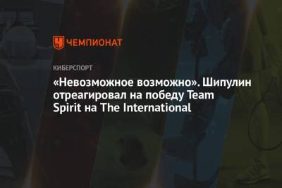 Антон Шипулин - «Невозможное возможно». Шипулин отреагировал на победу Team Spirit на The International - championat.com - Китай