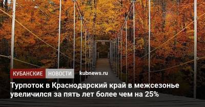 Турпоток в Краснодарский край в межсезонье увеличился за пять лет более чем на 25%