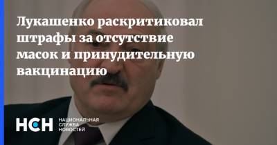 Лукашенко раскритиковал штрафы за отсутствие масок и принудительную вакцинацию