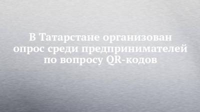 В Татарстане организован опрос среди предпринимателей по вопросу QR-кодов