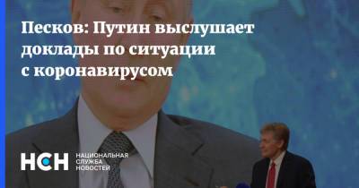 Песков: Путин выслушает доклады по ситуации с коронавирусом
