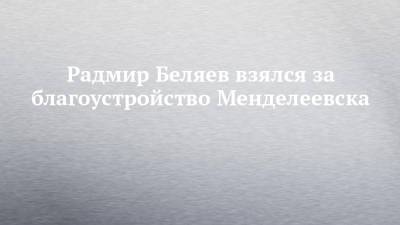 Радмир Беляев взялся за благоустройство Менделеевска