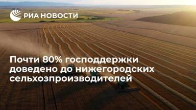 Почти 80% господдержки доведено до нижегородских сельхозпроизводителей