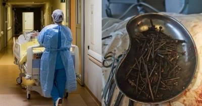 В желудке жителя Литвы медики обнаружили килограмм гвоздей и шурупов (фото)