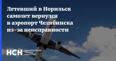 Летевший в Норильск самолет вернулся в аэропорт Челябинска из-за неисправности
