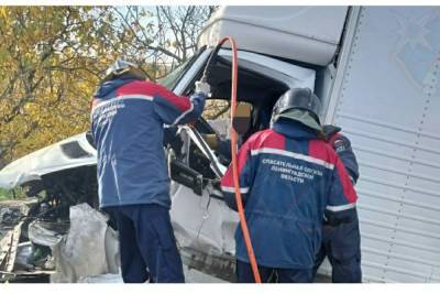 Оба водителя пострадали при столкновении грузовиков в Ленобласти