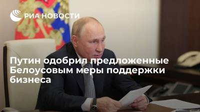 Путин поручил реализовать меры поддержки бизнеса, предложенные Белоусовым