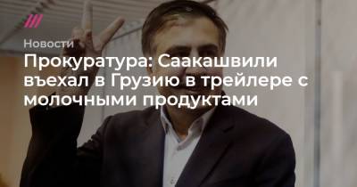 Прокуратура: Саакашвили въехал в Грузию в трейлере с молочными продуктами - tvrain.ru - Украина - Грузия - Вильнюс - Черноморск - Поти