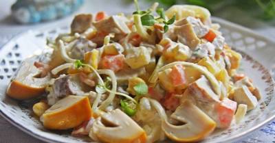 Пожалуй, самый лучший грибной салат, чтобы охмелевшие гости радовали сытым видом - skuke.net