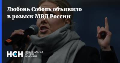 Любовь Соболь объявило в розыск МВД России