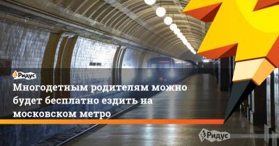 Многодетным родителям можно будет бесплатно ездить на московском метро