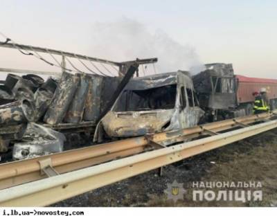 На трассе Киев-Одесса столкнулись два грузовых и три легковых автомобиля, три человека погибли