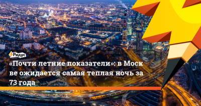 «Почти летние показатели»: вМоскве ожидается самая теплая ночь за73 года