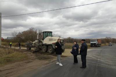В Моршанском районе завершают ремонт дороги Алгасово – Самодуровка