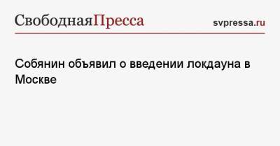 Собянин объявил о введении локдауна в Москве