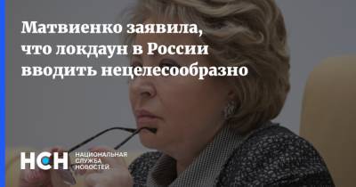 Матвиенко заявила, что локдаун в России вводить нецелесообразно