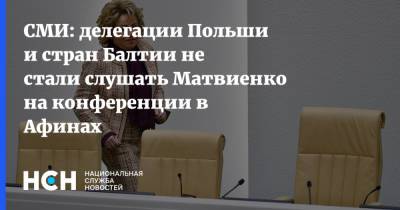 СМИ: делегации Польши и стран Балтии не стали слушать Матвиенко на конференции в Афинах