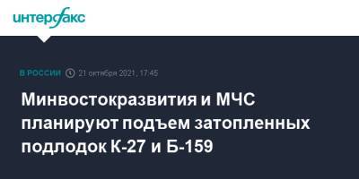 Ольга Смирнова - Минвостокразвития и МЧС планируют подъем затопленных подлодок К-27 и Б-159 - interfax.ru - Москва