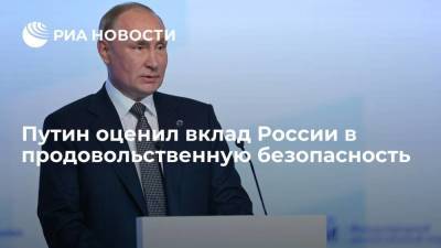 Путин: Россия вносит существенный вклад в продовольственную безопасность