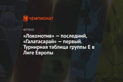 «Локомотив» — последний, «Галатасарай» — первый. Турнирная таблица группы E в Лиге Европы