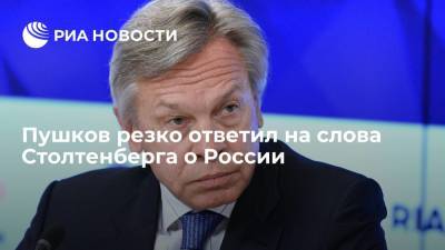Сенатор Пушков раскритиковал слова генсека НАТО Столтенберга о диалоге с Россией
