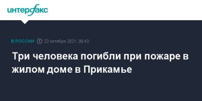 Три человека погибли при пожаре в жилом доме в Прикамье