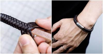 Крутой кожаный браслет своими руками: необычная и предельно простая техника плетения - skuke.net