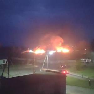 В Волынской области произошел крупный пожар на складах