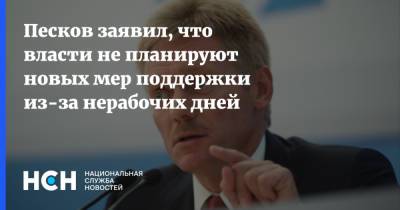 Дмитрий Песков - Песков заявил, что власти не планируют новых мер поддержки из-за нерабочих дней - nsn.fm - Россия