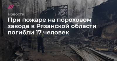 При пожаре на пороховом заводе в Рязанской области погибли 17 человек