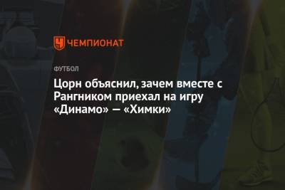 Цорн объяснил, зачем вместе с Рангником приехал на игру «Динамо» — «Химки»