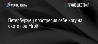 Петербуржец прострелил себе ногу на охоте под Мгой