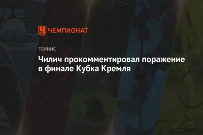 Чилич прокомментировал поражение в финале Кубка Кремля