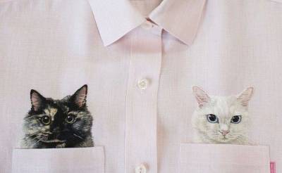 Карманные котики: чудесные вышивки от японского дизайнера