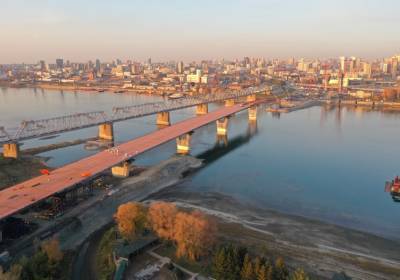 Группа «ВИС» показала фото четвёртого моста через Обь в Новосибирске с высоты