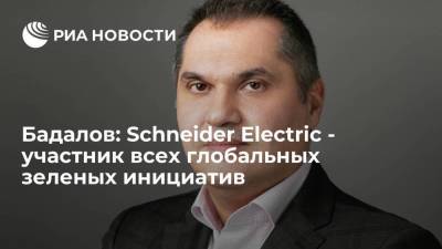 Бадалов: Schneider Electric - участник всех глобальных зеленых инициатив
