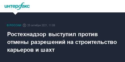 Ростехнадзор выступил против отмены разрешений на строительство карьеров и шахт - interfax.ru - Москва