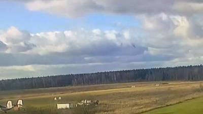 Опубликовано видео крушения самолета А-22 в Подмосковье