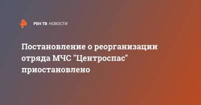 Постановление о реорганизации отряда МЧС "Центроспас" приостановлено