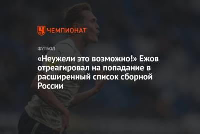 «Неужели это возможно!» Ежов отреагировал на попадание в расширенный список сборной России