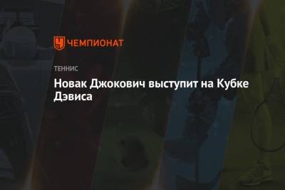 Новак Джокович выступит на Кубке Дэвиса