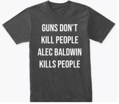 Сын Трампа продает футболки «Оружие не убивает людей, Алек Болдуин убивает людей»