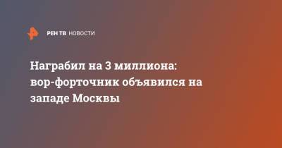 Награбил на 3 миллиона: вор-форточник объявился на западе Москвы - ren.tv - Москва - район Фили-Давыдково