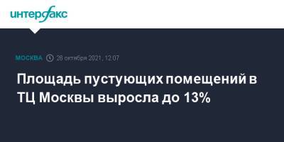 Площадь пустующих помещений в ТЦ Москвы выросла до 13%