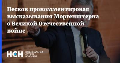 Песков прокомментировал высказывания Моргенштерна о Великой Отечественной войне