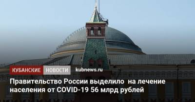 Правительство России выделило на лечение населения от COVID-19 56 млрд рублей