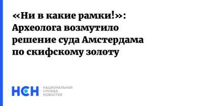 «Ни в какие рамки!»: Археолога возмутило решение суда Амстердама по скифскому золоту