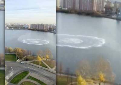 Очевидцы сообщили о странном пятне на поверхности Москвы-реки