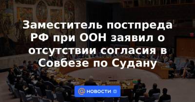 Заместитель постпреда РФ при ООН заявил о отсутствии согласия в Совбезе по Судану