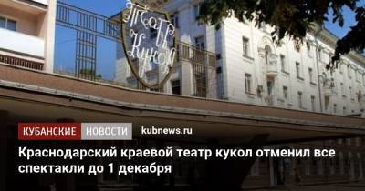 Краснодарский краевой театр кукол отменил все спектакли до 1 декабря